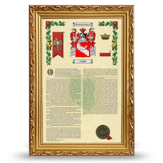 Czeski Armorial History Framed - Gold