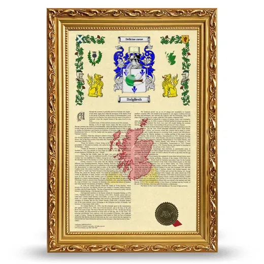 Dalgliesh Armorial History Framed - Gold