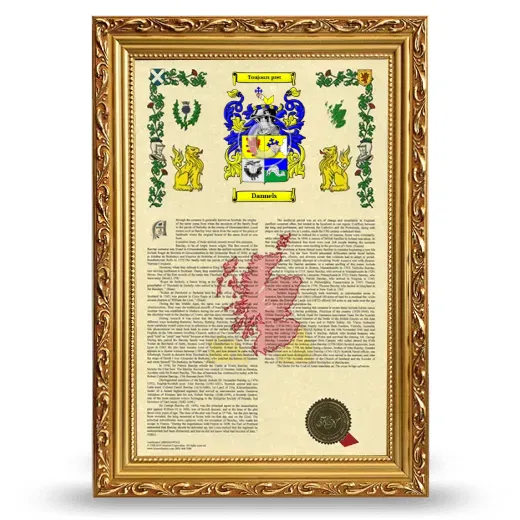 Dannels Armorial History Framed - Gold