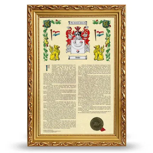 Deist Armorial History Framed - Gold