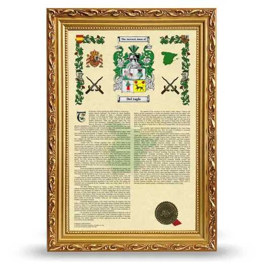 Del tagle Armorial History Framed - Gold