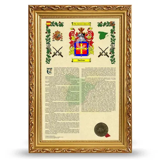 Derivas Armorial History Framed - Gold