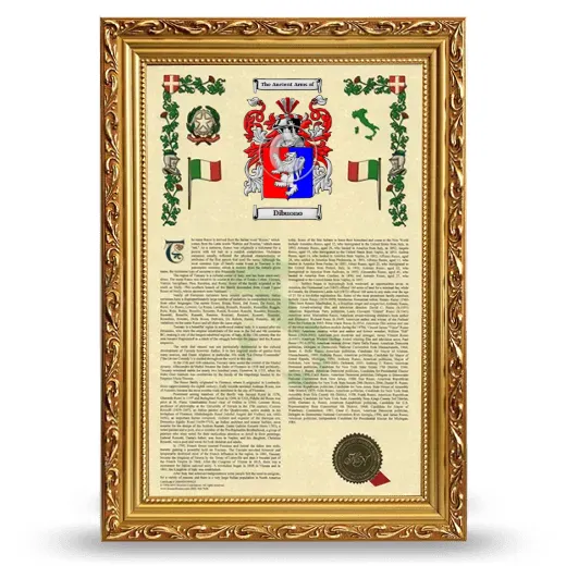 Dibuono Armorial History Framed - Gold