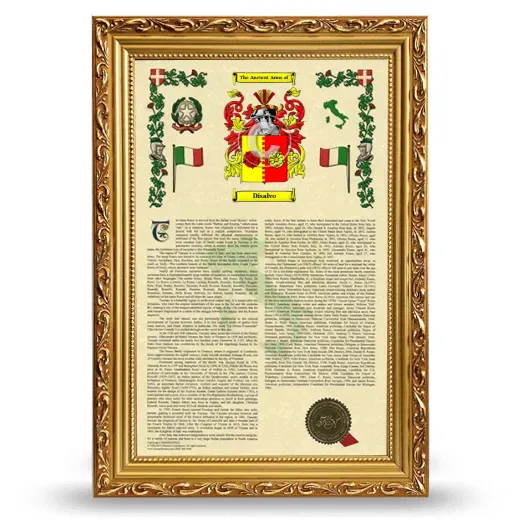 Disalvo Armorial History Framed - Gold