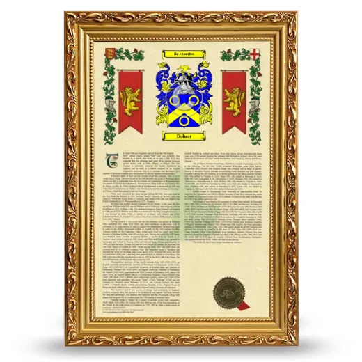 Doban Armorial History Framed - Gold