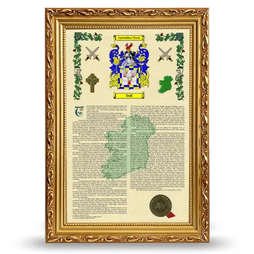 Doil Armorial History Framed - Gold