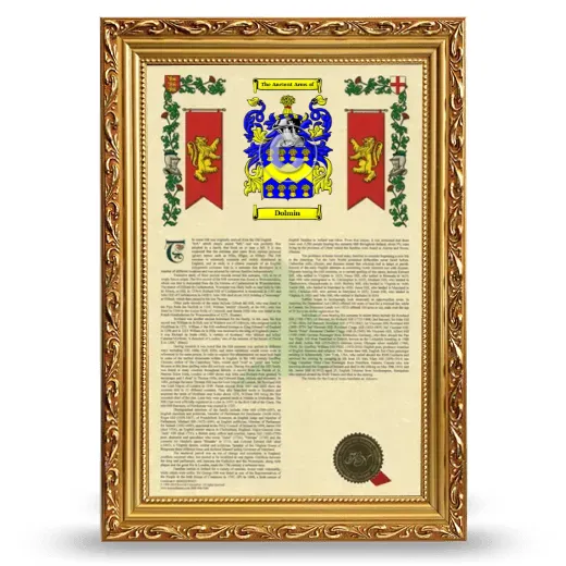 Dolmin Armorial History Framed - Gold