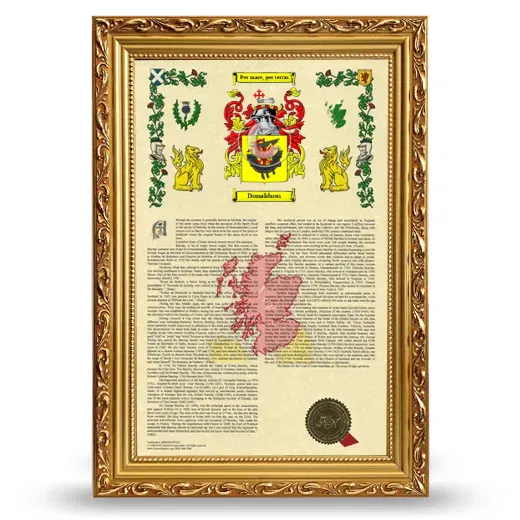 Donaldson Armorial History Framed - Gold