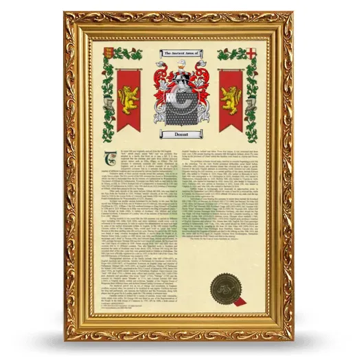 Donut Armorial History Framed - Gold