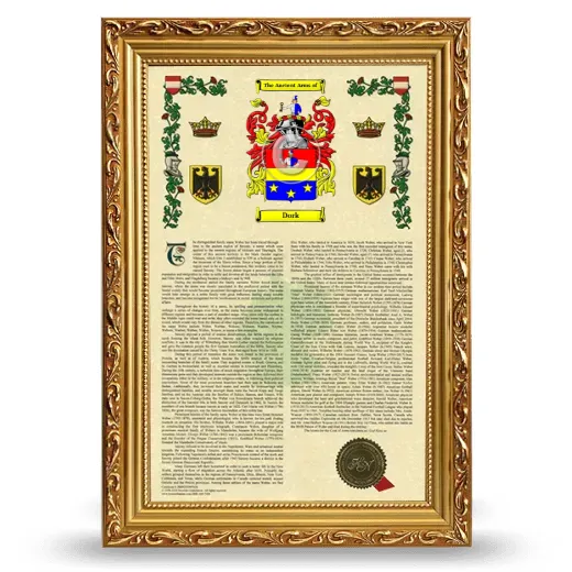 Dork Armorial History Framed - Gold