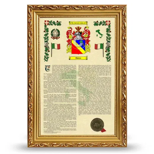 Dorso Armorial History Framed - Gold