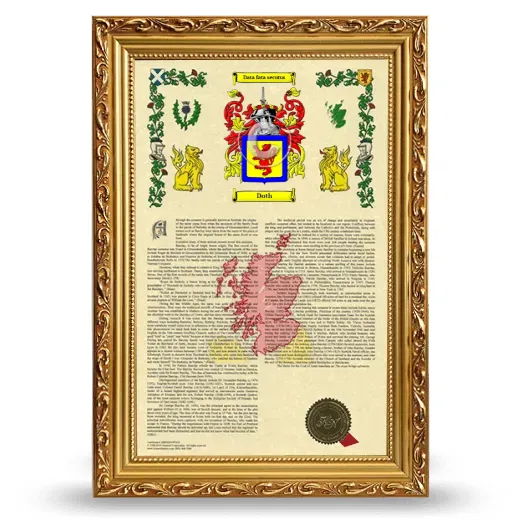 Doth Armorial History Framed - Gold