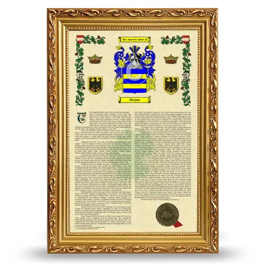 Dreyss Armorial History Framed - Gold