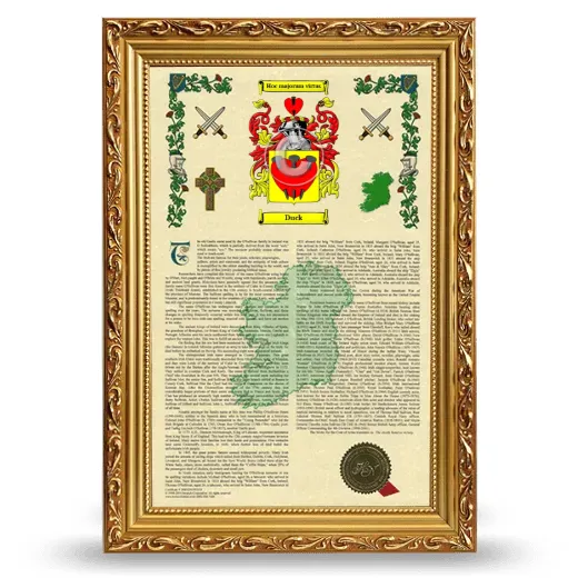 Duck Armorial History Framed - Gold