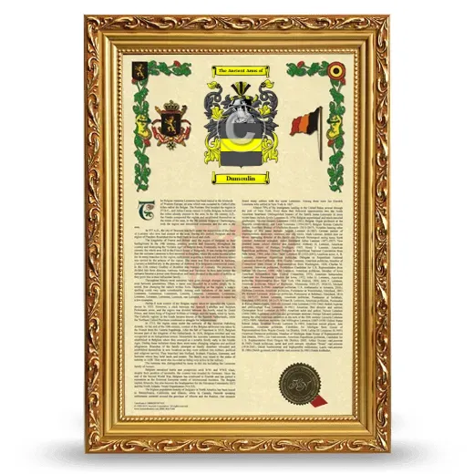 Dumoulin Armorial History Framed - Gold