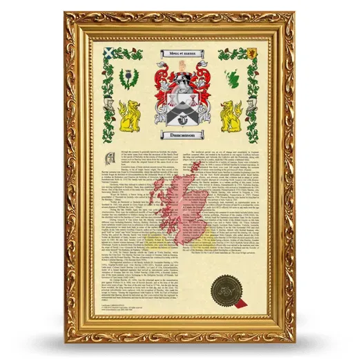 Duncanson Armorial History Framed - Gold