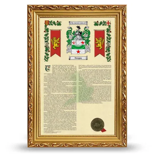 Dungay Armorial History Framed - Gold