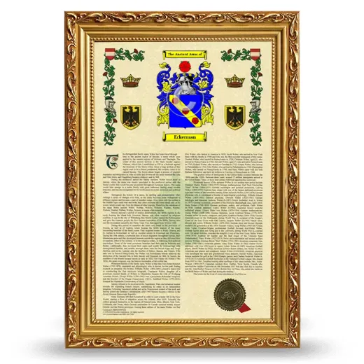 Eckerman Armorial History Framed - Gold