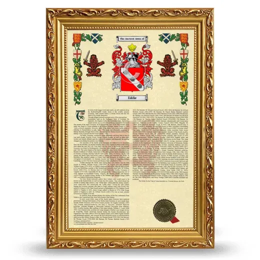 Eddie Armorial History Framed - Gold