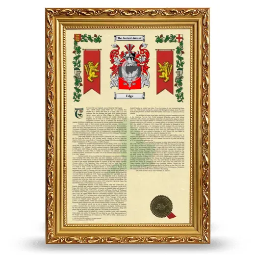Edge Armorial History Framed - Gold