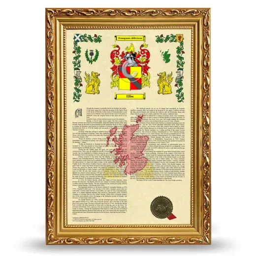 Effer Armorial History Framed - Gold