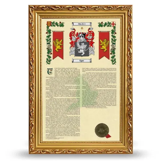 Egar Armorial History Framed - Gold