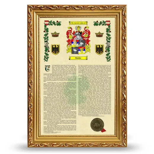 Eissler Armorial History Framed - Gold