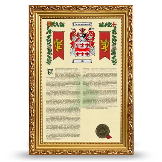 Ely Armorial History Framed - Gold