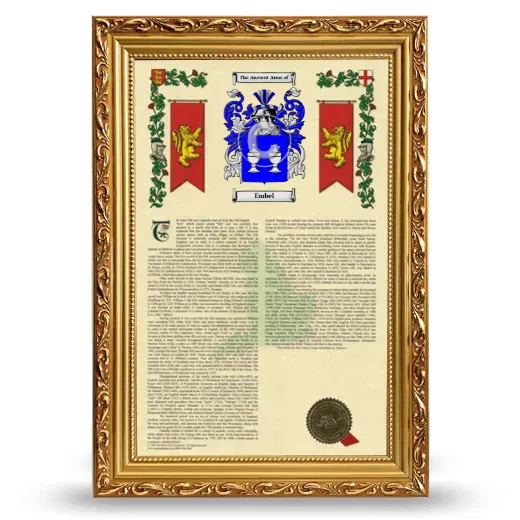 Embel Armorial History Framed - Gold