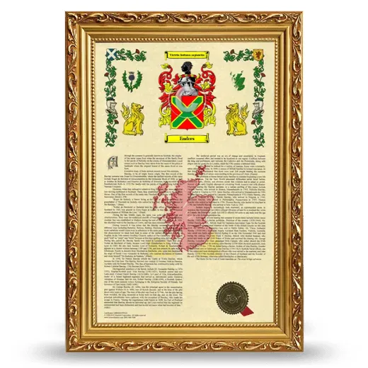 Endres Armorial History Framed - Gold