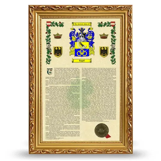 Engel Armorial History Framed - Gold