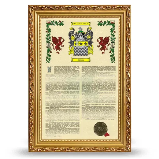 Enyon Armorial History Framed - Gold