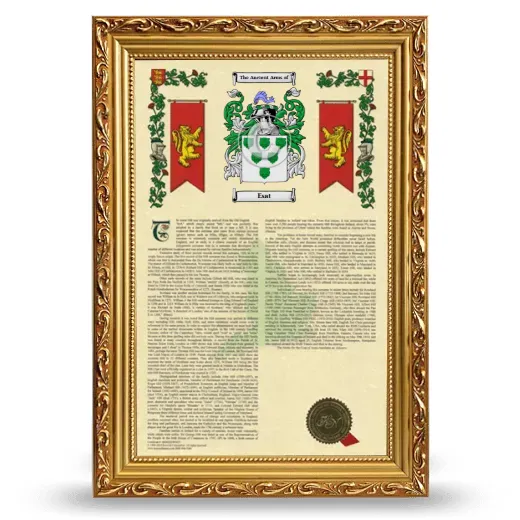 Esat Armorial History Framed - Gold
