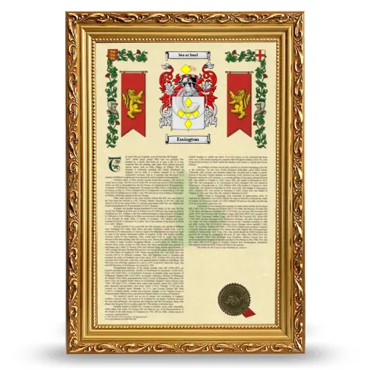 Essington Armorial History Framed - Gold
