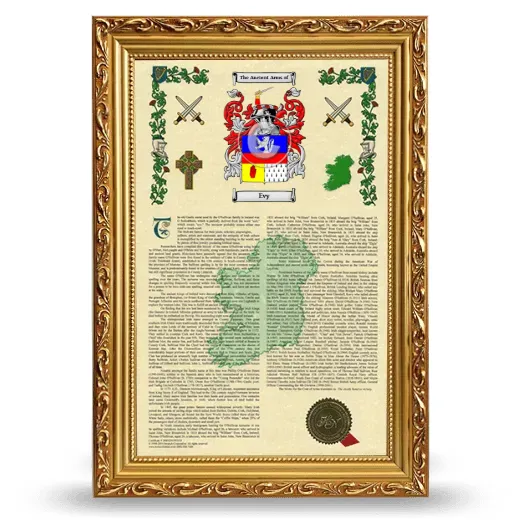 Evy Armorial History Framed - Gold