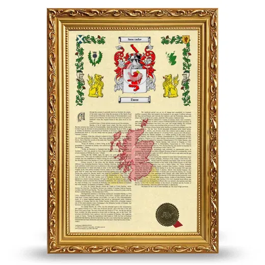 Ewer Armorial History Framed - Gold