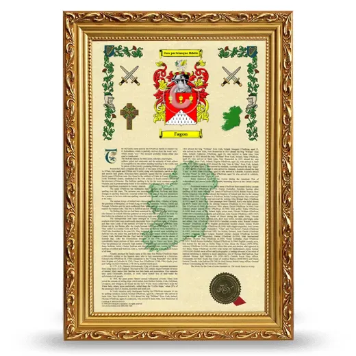 Fagon Armorial History Framed - Gold