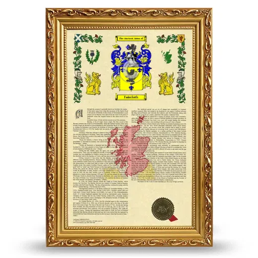 Faircloth Armorial History Framed - Gold