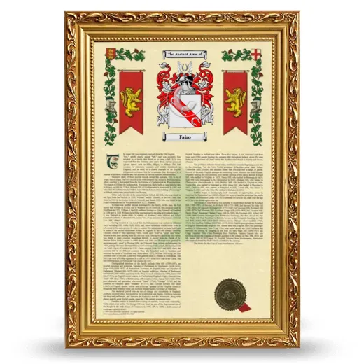 Fairo Armorial History Framed - Gold