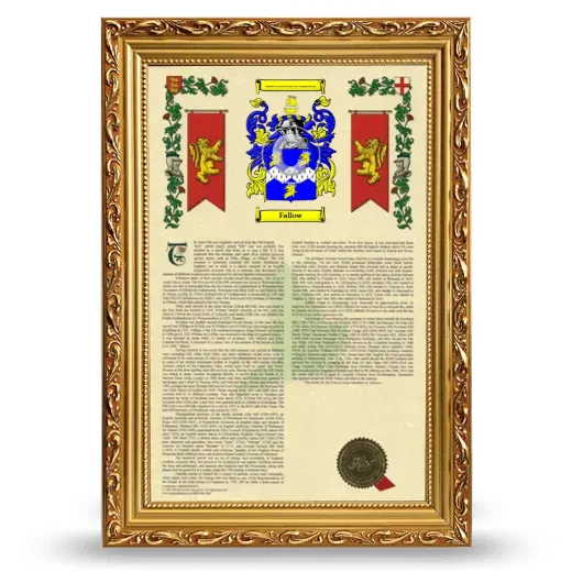 Fallow Armorial History Framed - Gold