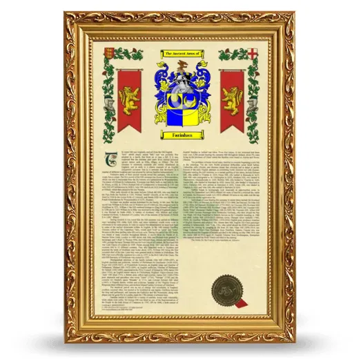 Farinhan Armorial History Framed - Gold
