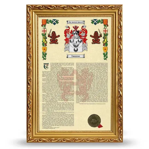 Faunesse Armorial History Framed - Gold