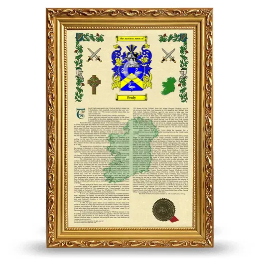 Fenly Armorial History Framed - Gold