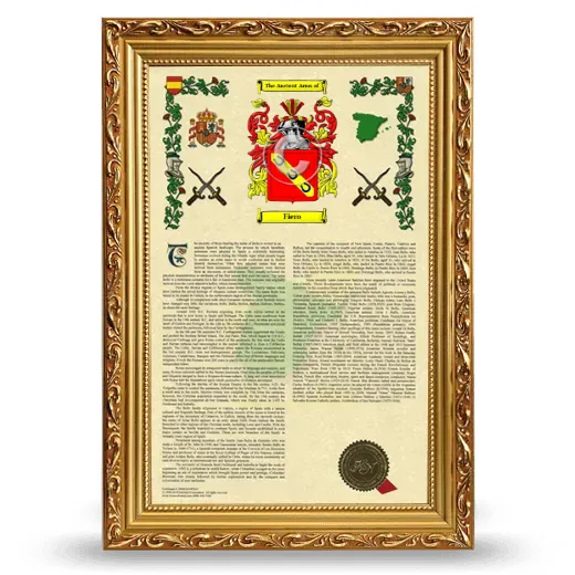 Fiero Armorial History Framed - Gold