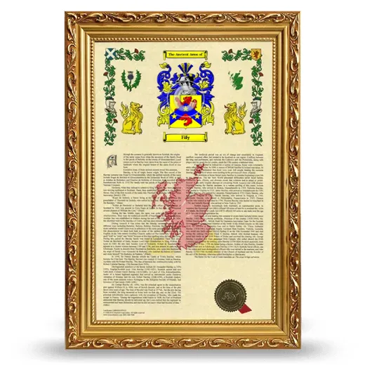 Fify Armorial History Framed - Gold