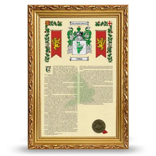 Fining Armorial History Framed - Gold