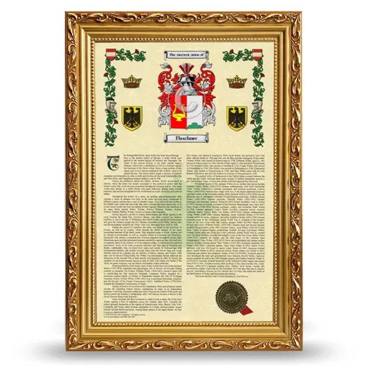 Flaschner Armorial History Framed - Gold
