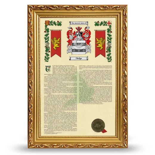 Fledge Armorial History Framed - Gold