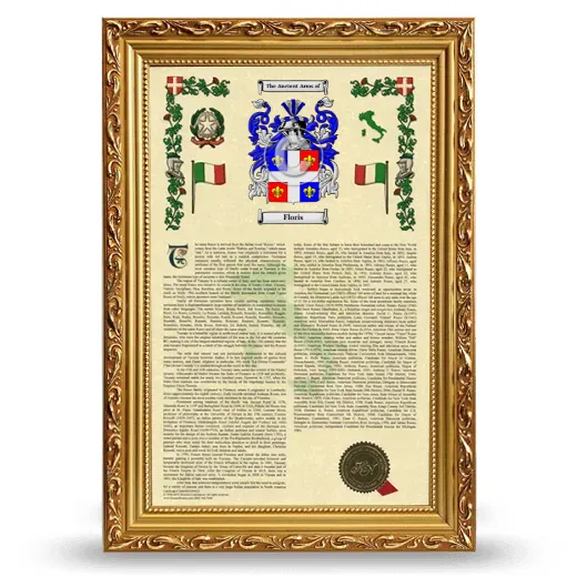 Floris Armorial History Framed - Gold
