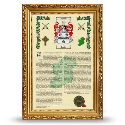 Foolie Armorial History Framed - Gold